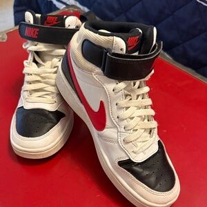 Nike White and Black High-Tops with Red Accents